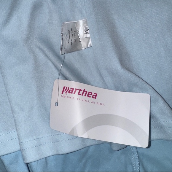 Marthea Blue Satin Ruched Sheath Dress Spaghetti Strap Prom - Picture 3 of 4